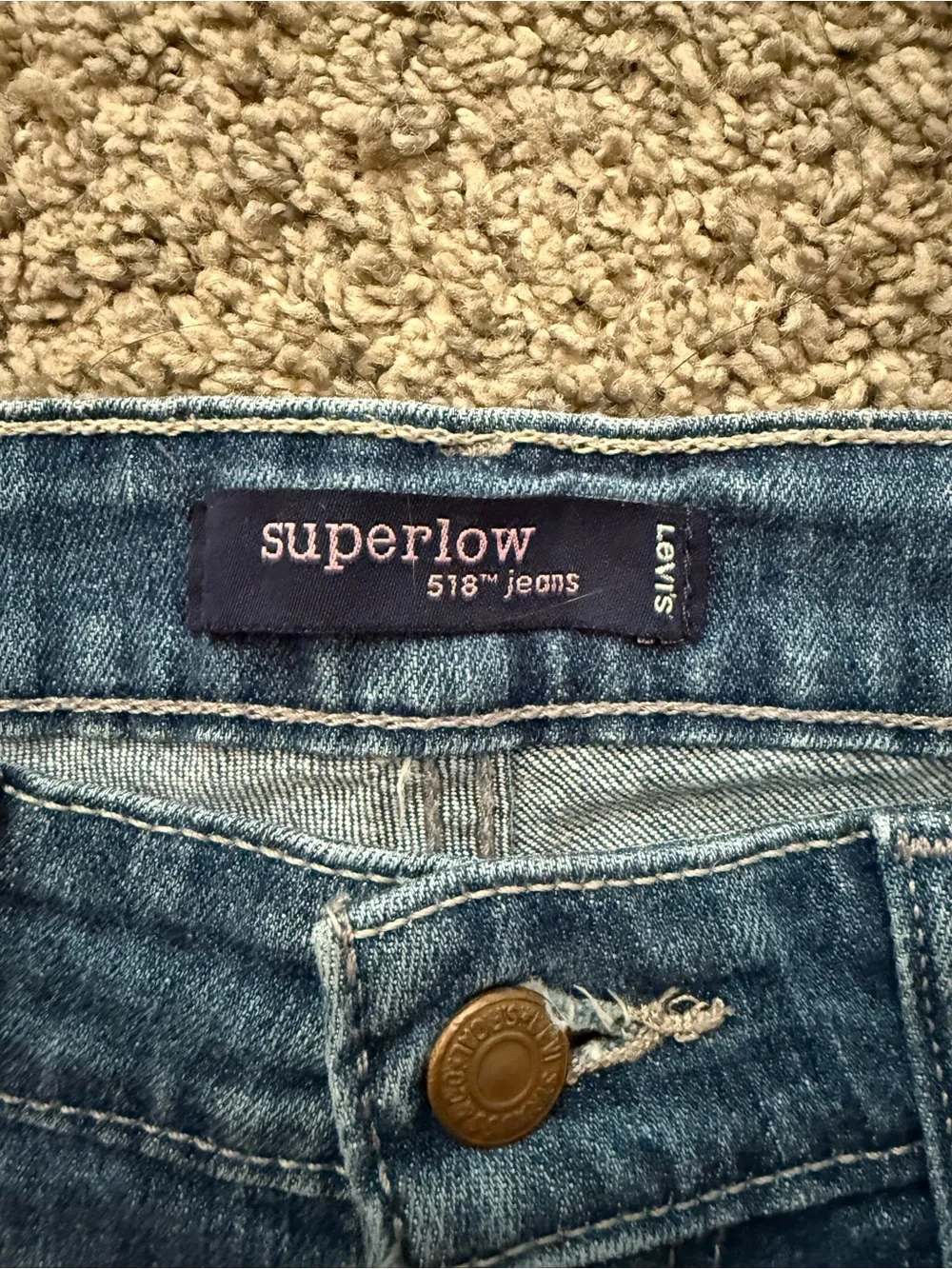 Y2k Vintage Levi's Superlow 518 Blue Boot-Cut Jeans